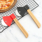 Stainless Steel Pizza Cutter Wheel - Sharp Blade & Bamboo Handle for Easy Slicing 1