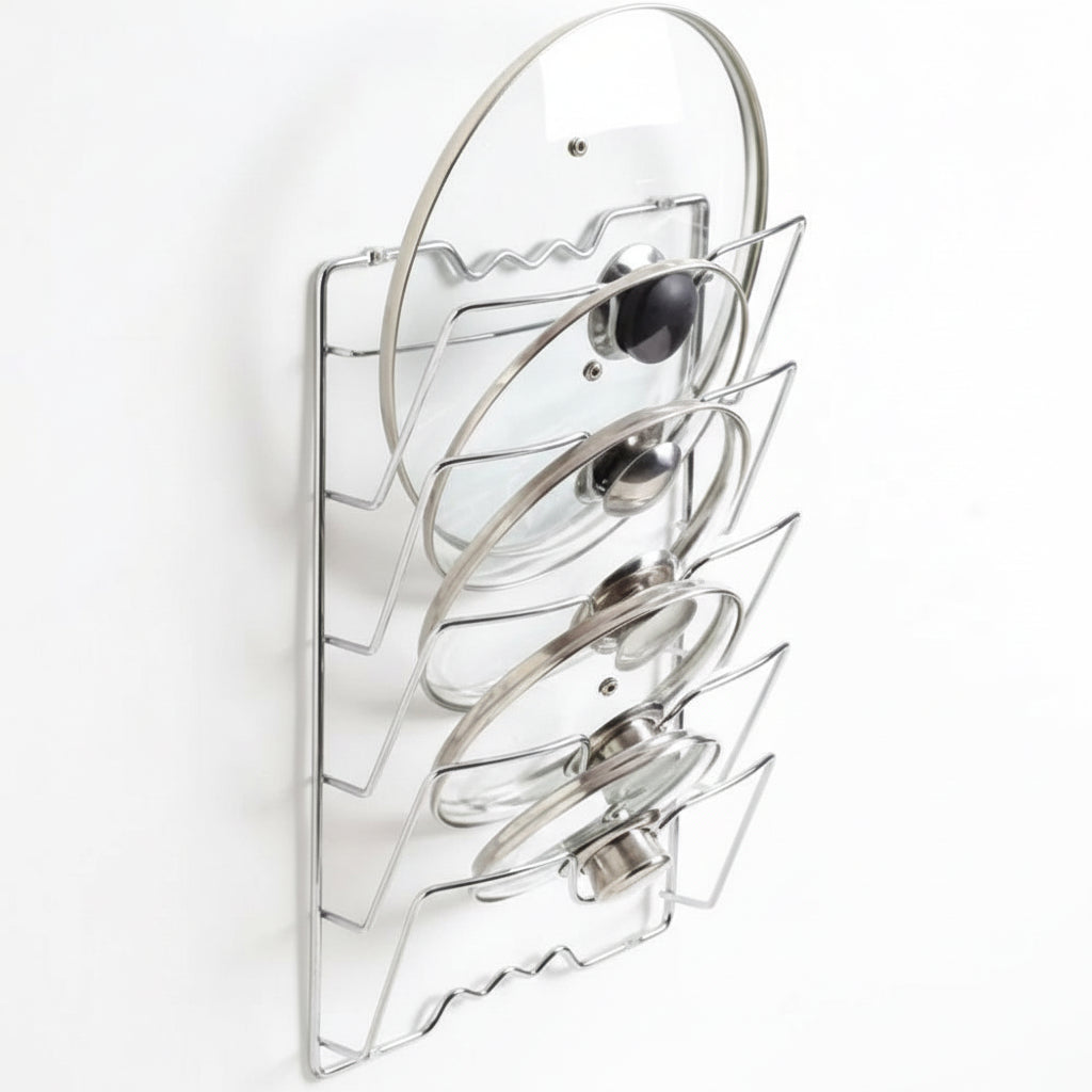 Stainless Steel Pot Lid Holder – 5-Layer Space-Saving Kitchen Organizer for Efficient Storage and Easy Access 0