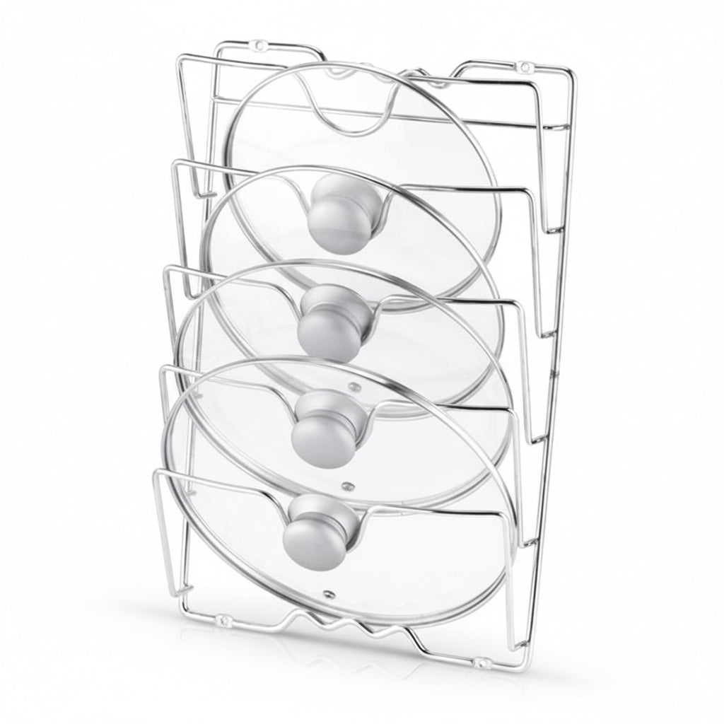 Stainless Steel Pot Lid Holder – 5-Layer Space-Saving Kitchen Organizer for Efficient Storage and Easy Access 2