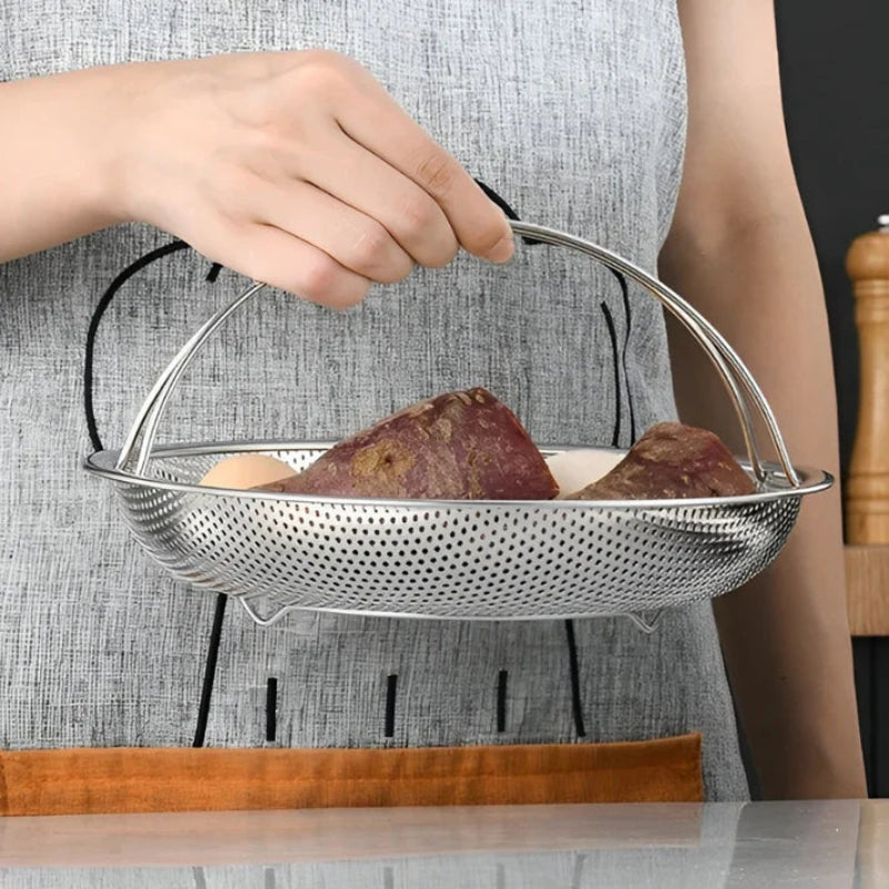 Stainless Steel Vegetable Steamer Basket - Durable, Foldable Design 2