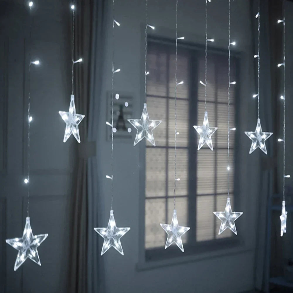 StarGlow Outdoor String Lights - 10 LED Stars, 8 Modes, Weather Resistant 0