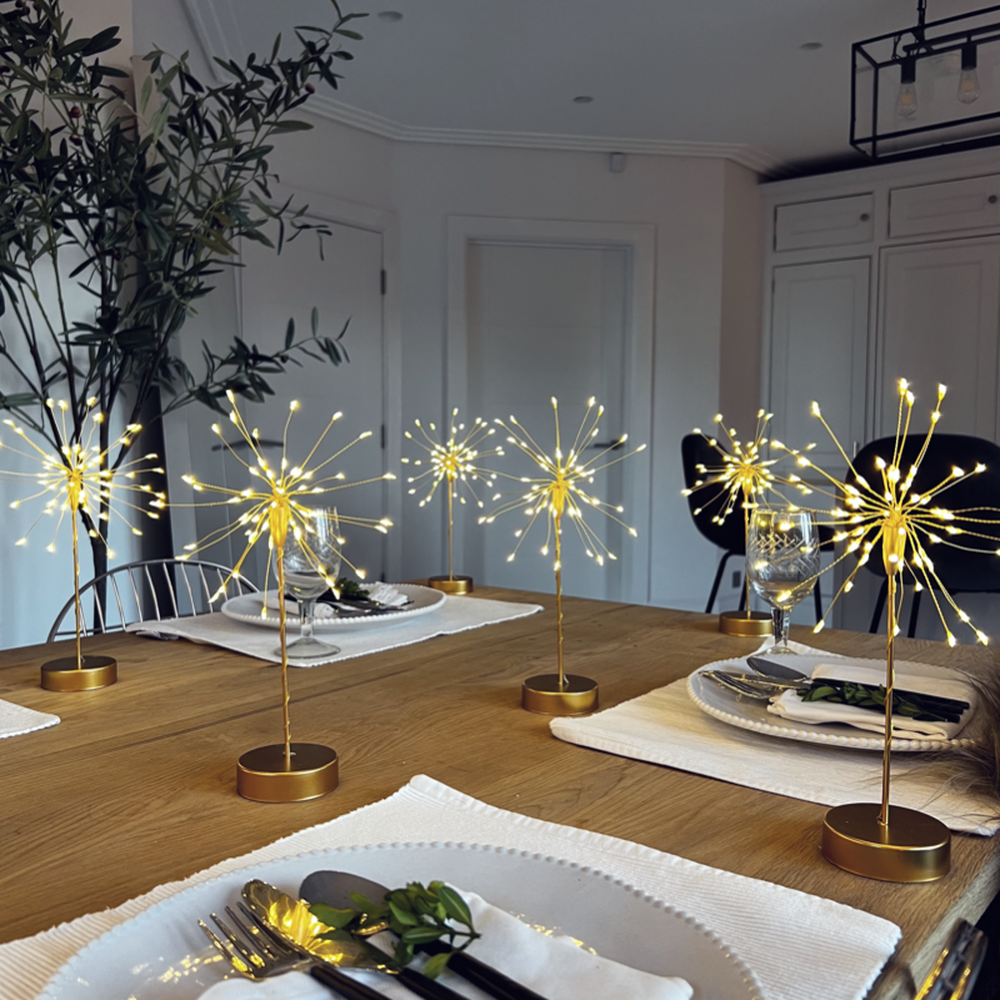 Starburst LED Table Lamp - Warm Ambient Lighting, Battery Operated Design 0