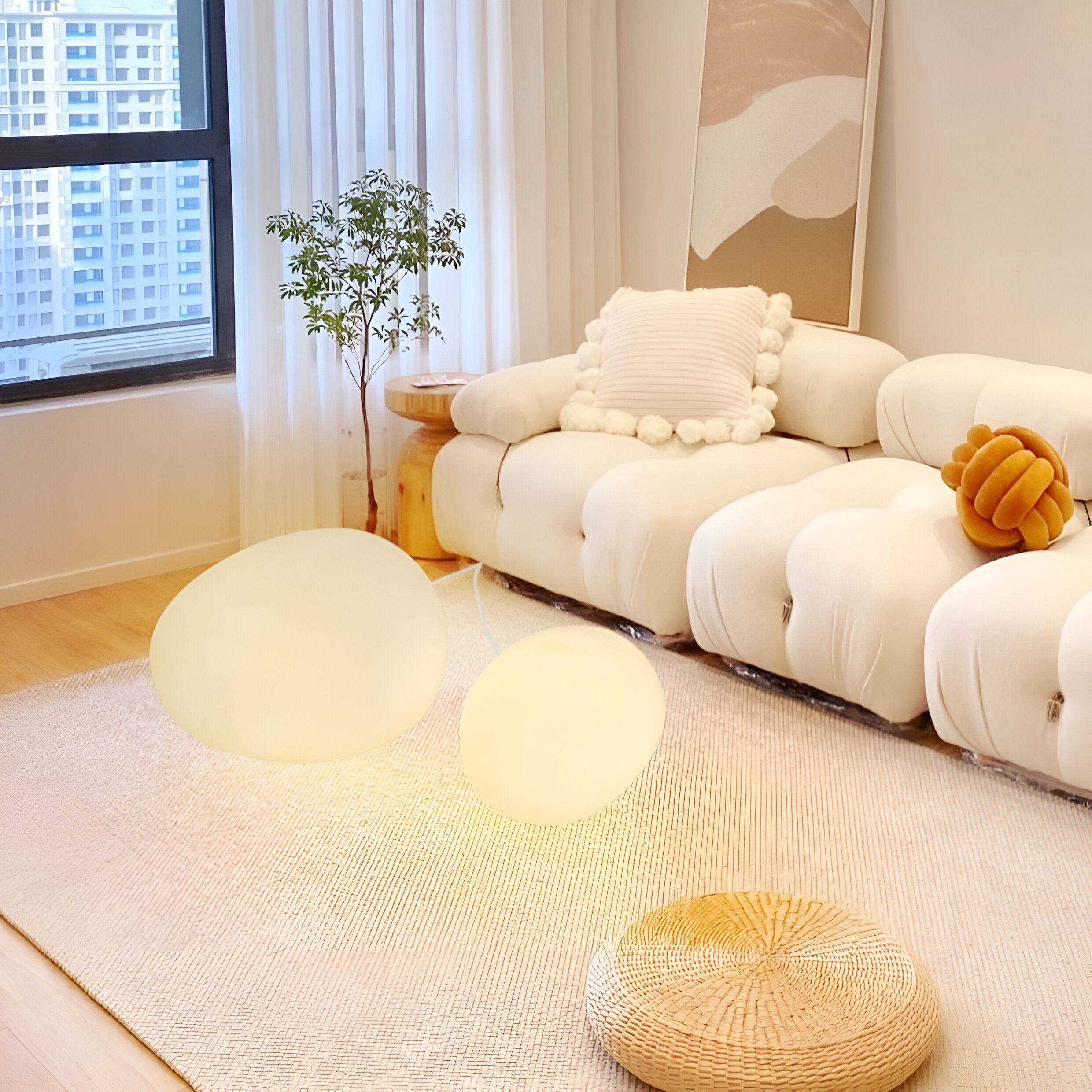Stone-Shaped LED Table Lamp - Adjustable 3-Color Light for Bedside & Desk 2