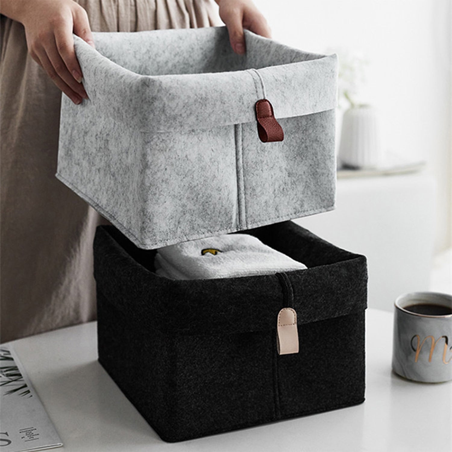 Storage Basket - Adjustable Rim for Versatile Organization & Style 0