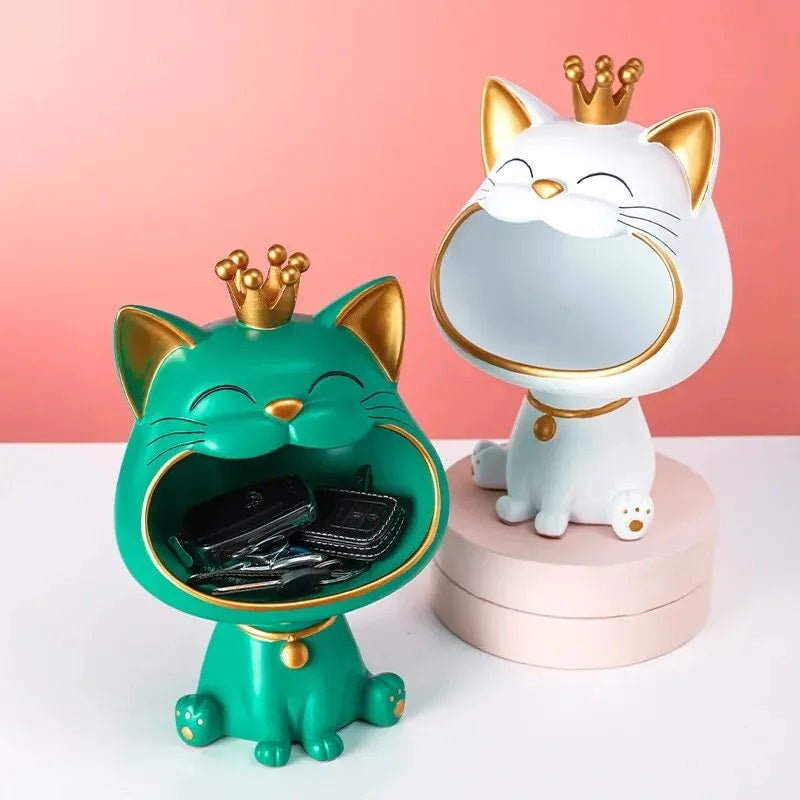 Storage Jar Resin Lucky Cat Design 6 in Height Multi Color 7