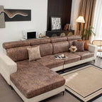 Stretch Sofa Cushion Cover - Vintage Leather Look, Durable Protection 1