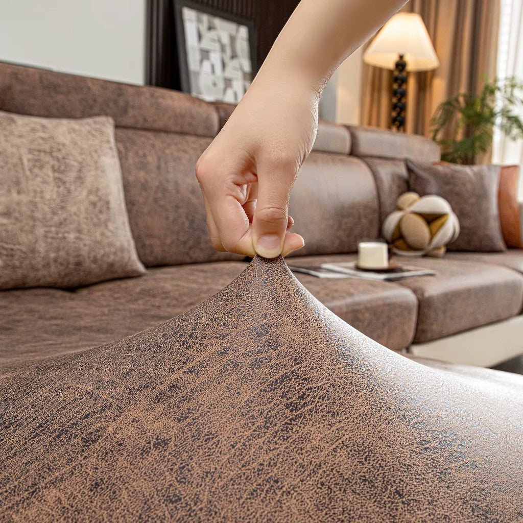Stretch Sofa Cushion Cover - Vintage Leather Look, Durable Protection 8