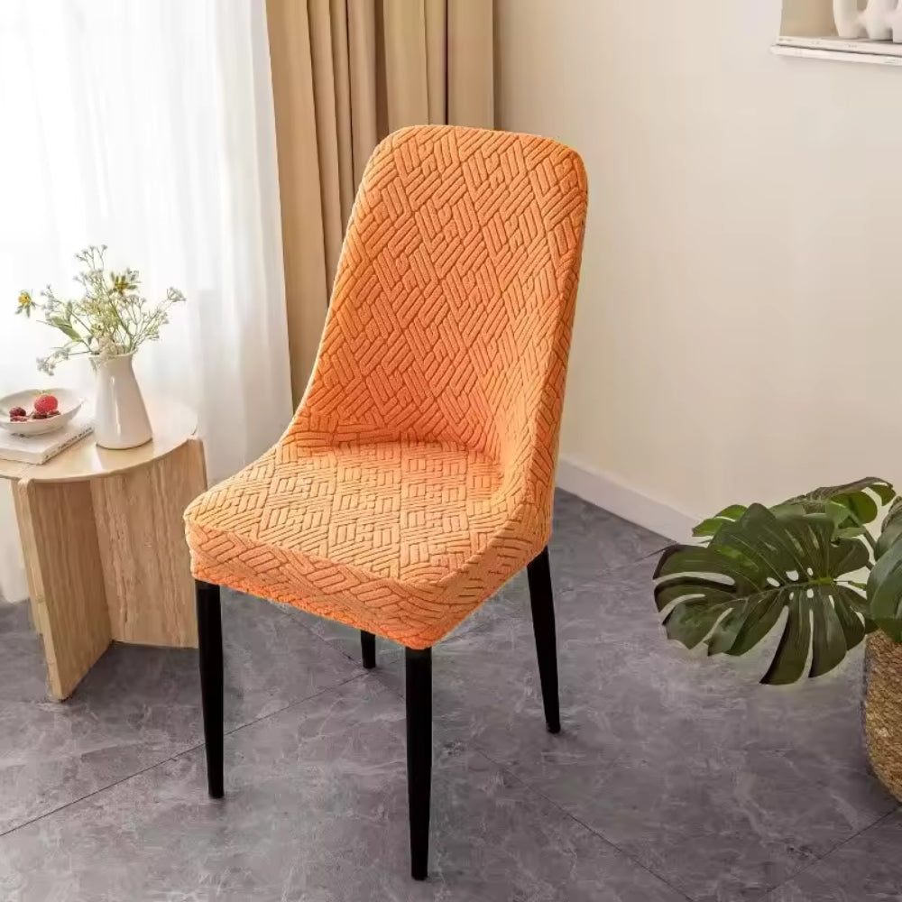 Stretchable Dining Chair Cover in Soft Microfiber Blend – Elegant Fit for Curved Chairs, Machine Washable, Various Colors Available 2