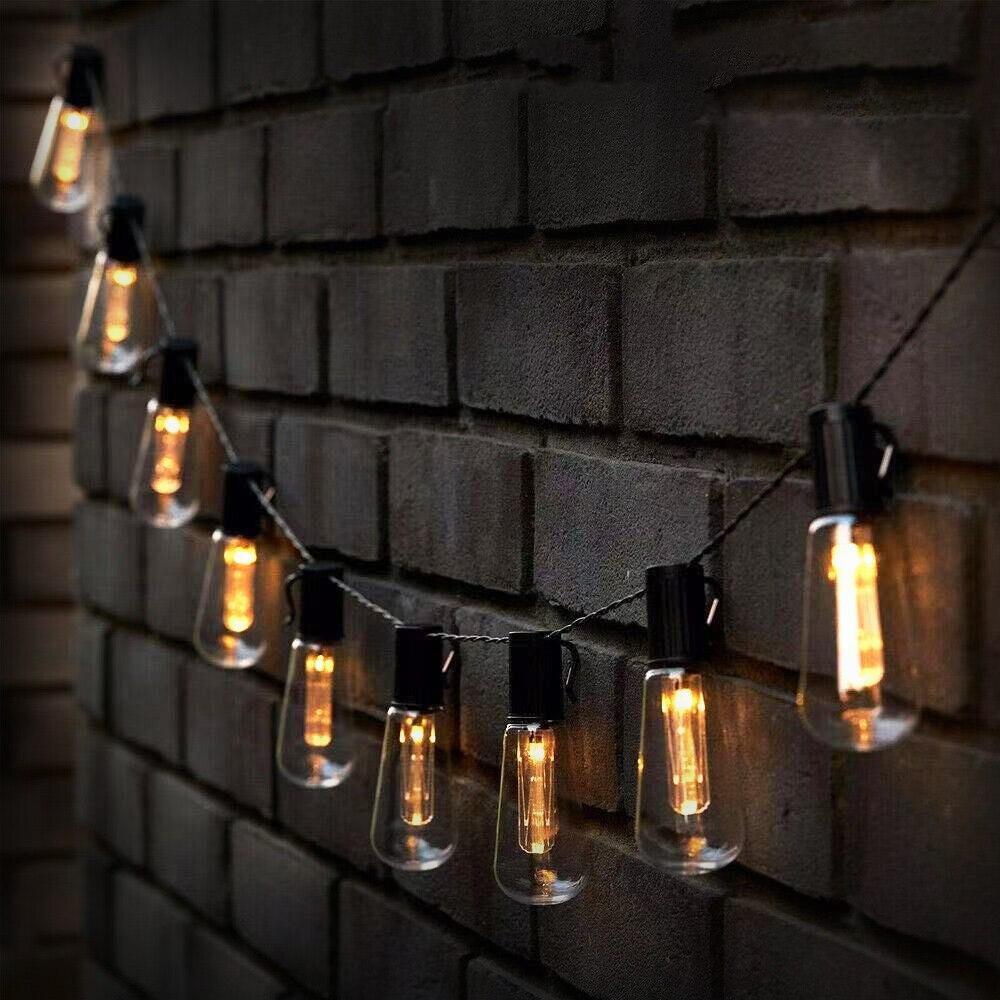 String Lights Solar Bulbs Outdoor Weather Resistant 1