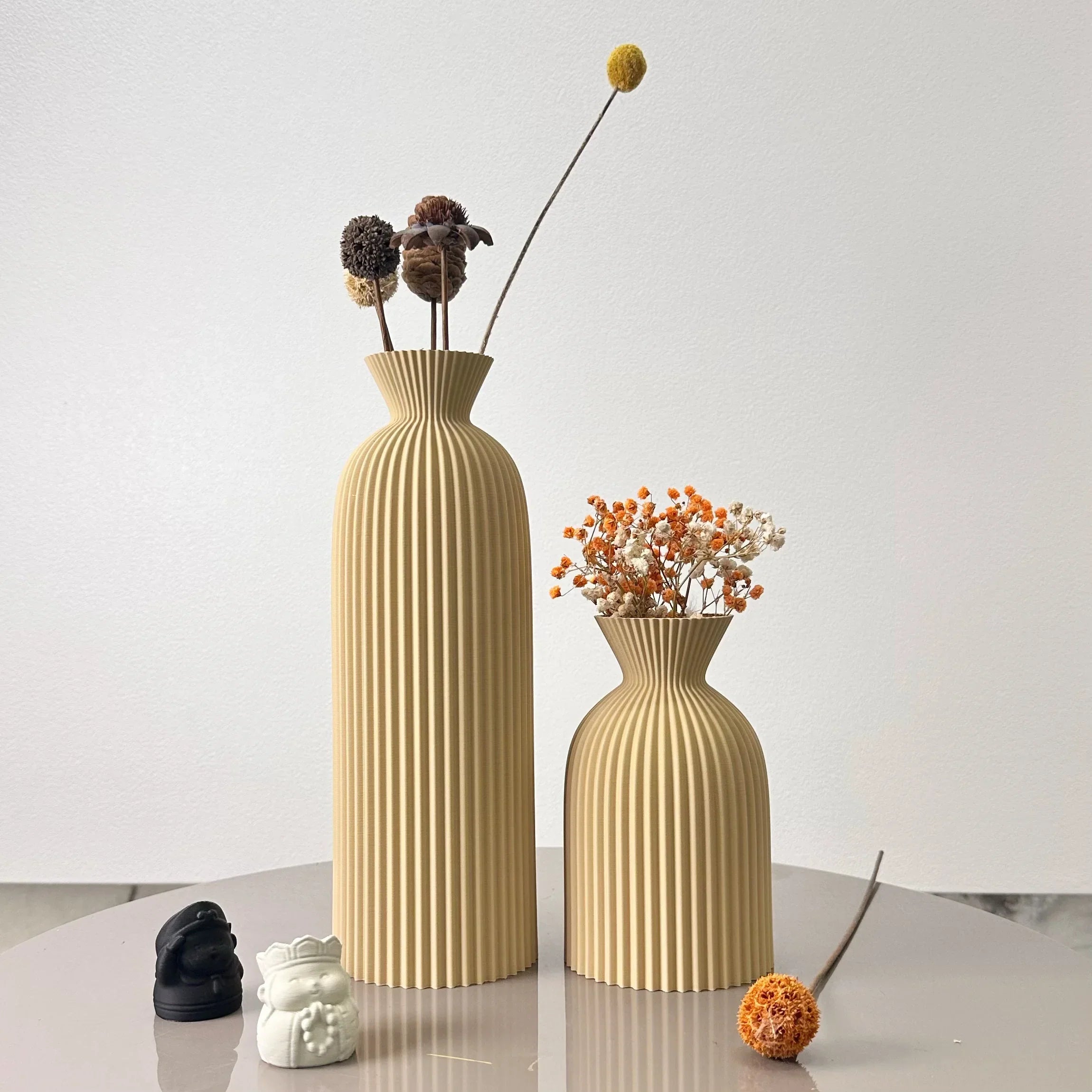 Striped Ceramic Vase Set - Modern Minimalist Elegance for Home Decor 4