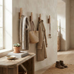 Stylish Wooden Coat Hook Set of 4 Wood Wall Mount 4
