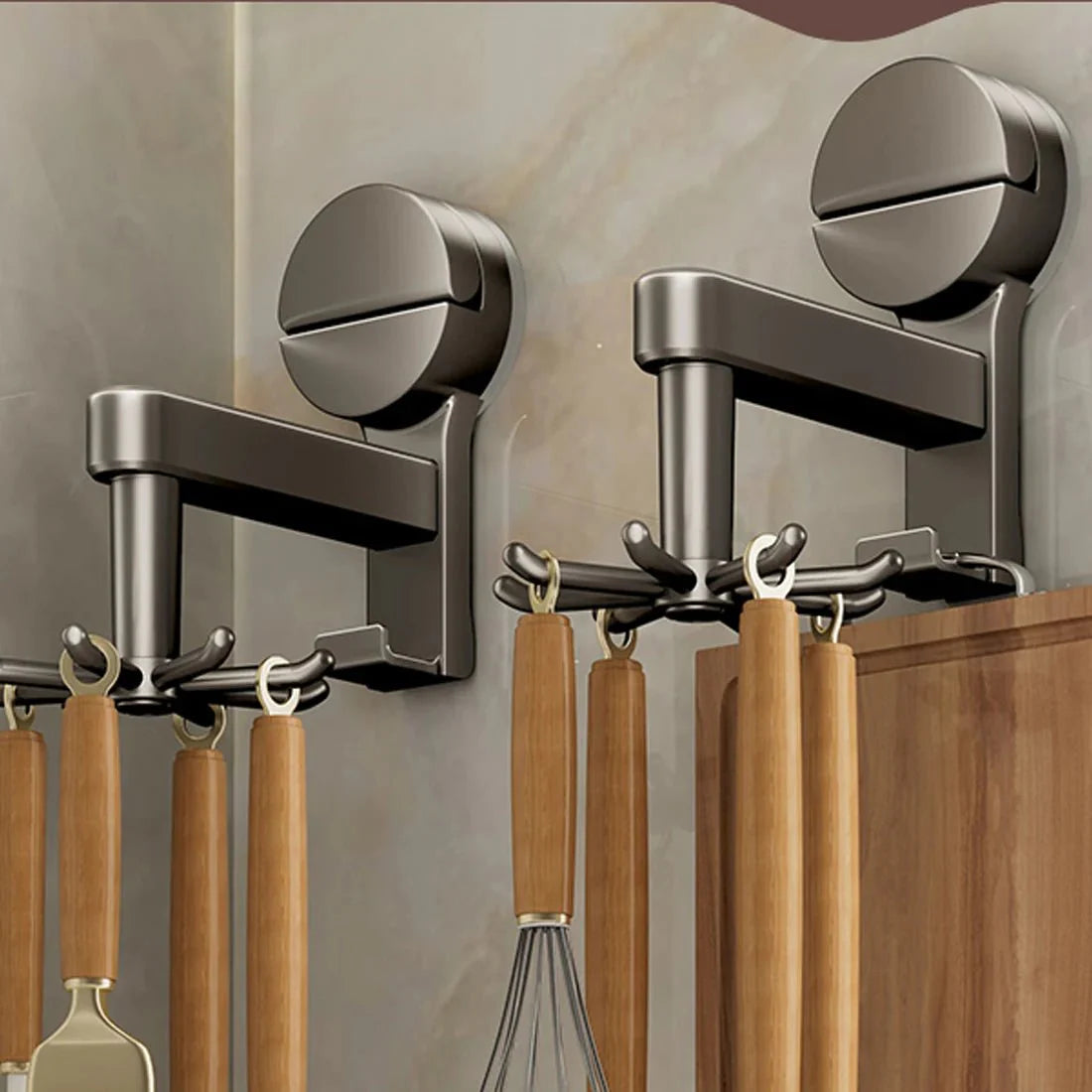 Suction Cup Hooks - 360° Rotating Design for Space-Saving Kitchen Organization 3