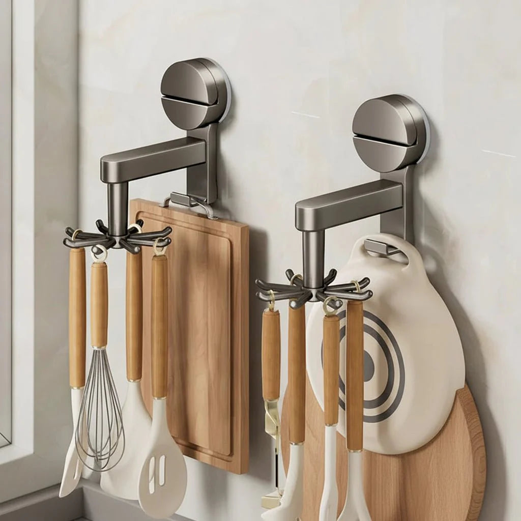 Suction Cup Hooks - 360° Rotating Design for Space-Saving Kitchen Organization 6