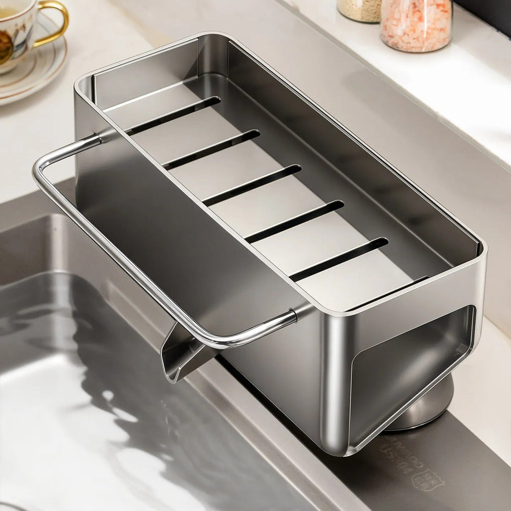 Suction Cup Sink Organizer - Rust-Resistant Kitchen Storage Caddy 2