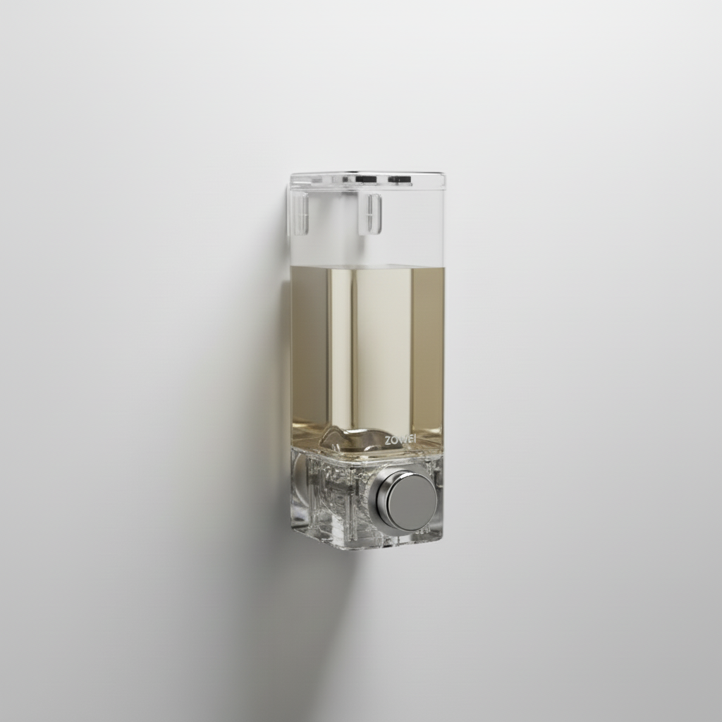 Suction Cup Soap Dispenser - Drill-Free Mount, Clear Fill Indicator 2