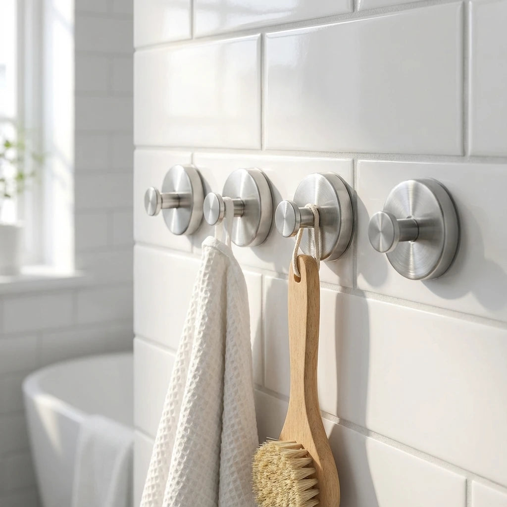 Suction Hooks Stainless Steel 6x6 cm No Drill 4 Pack 7