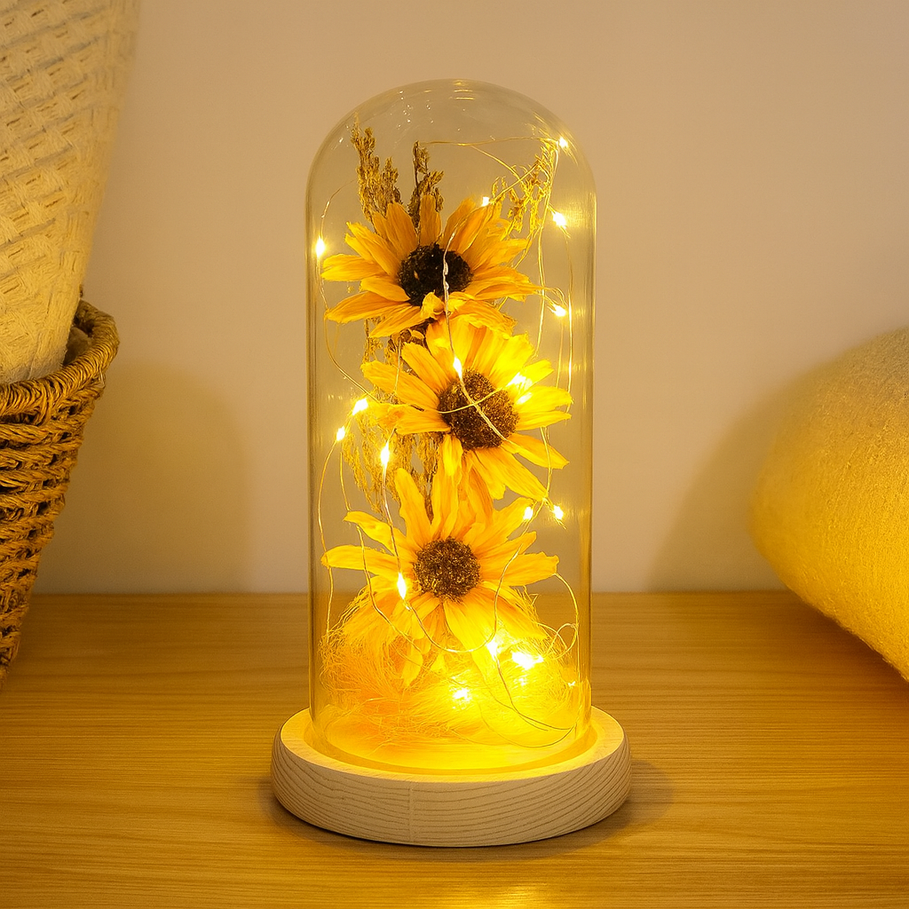 Sunflower Table Lamp with Touch Dimmer – Warm White LED Bedside Table Lamp for Cozy Ambiance 0