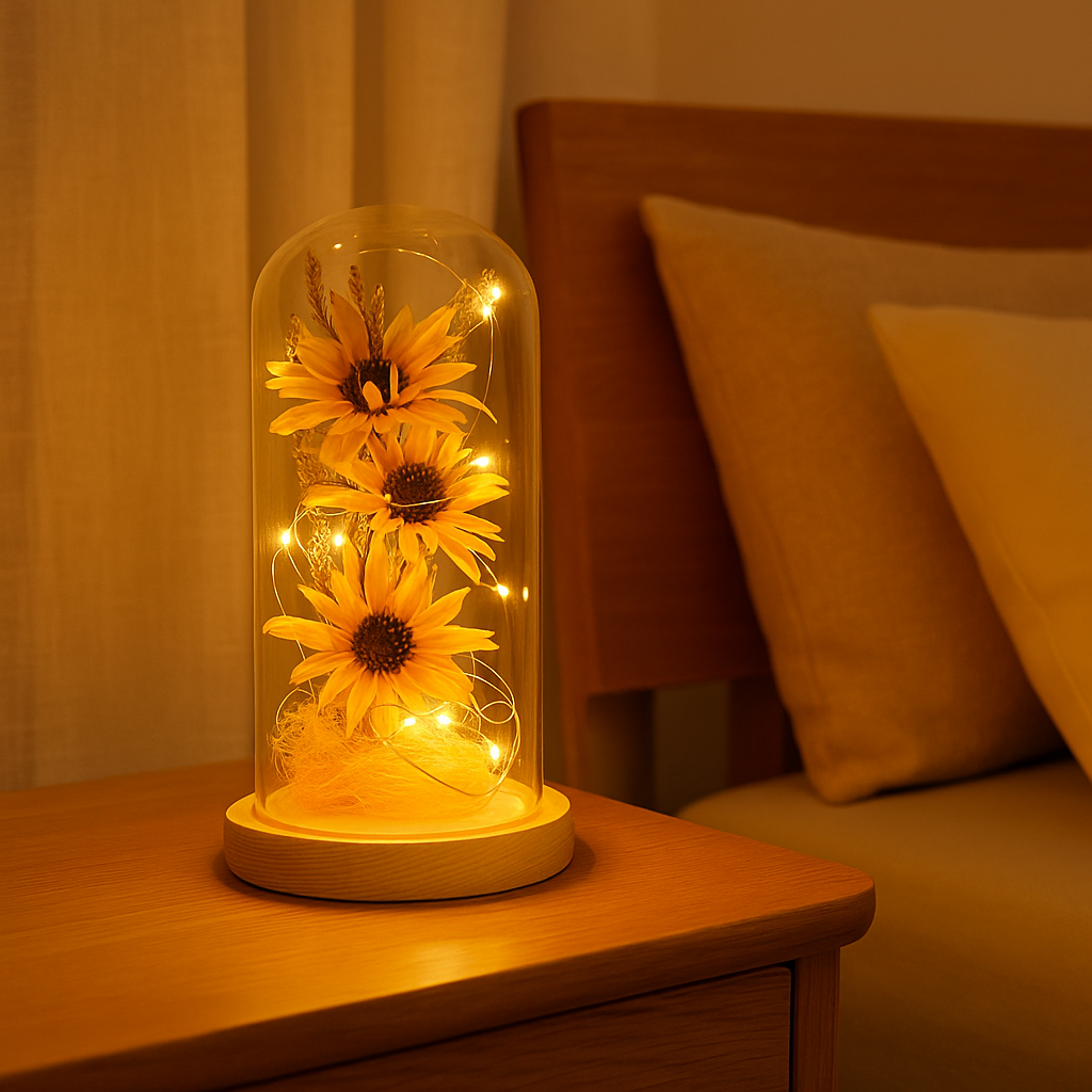 Sunflower Table Lamp with Touch Dimmer – Warm White LED Bedside Table Lamp for Cozy Ambiance 2