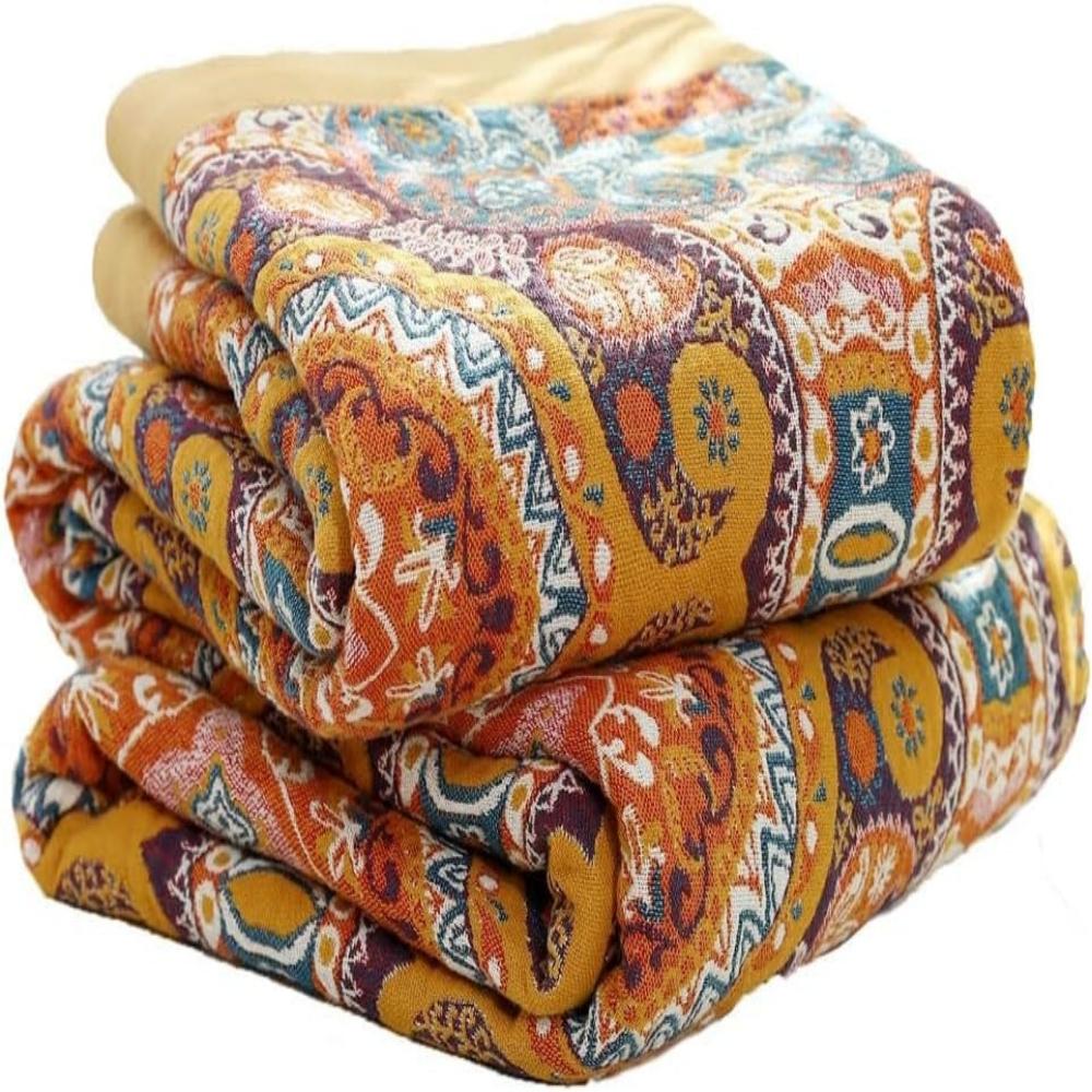 Sunrise Boho Reversible Cooling Blanket - Breathable Cotton for Comfort 0