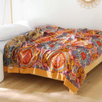 Sunrise Boho Reversible Cooling Blanket - Breathable Cotton for Comfort 2