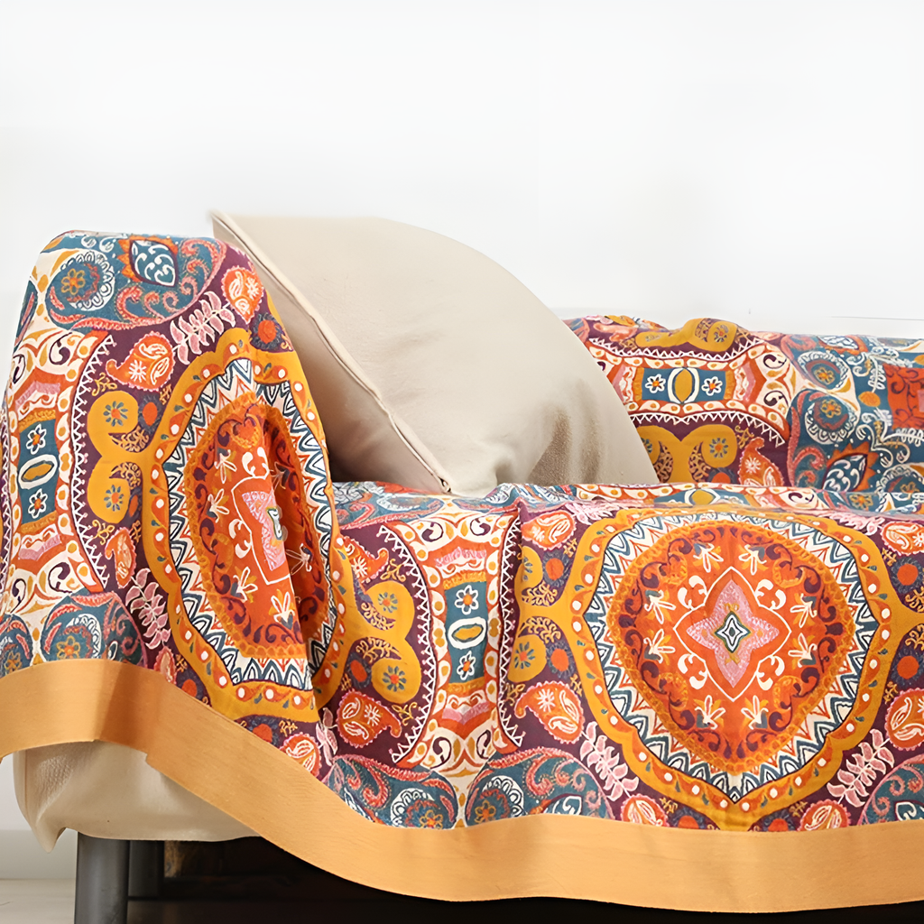 Sunrise Boho Reversible Cooling Blanket - Breathable Cotton for Comfort 5