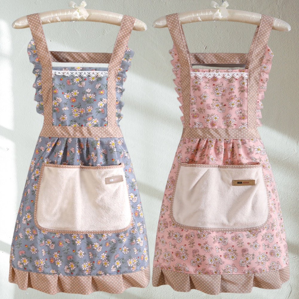 Sweet Flora Kitchen Apron - Durable, Waterproof, Adjustable Fit for Women 1