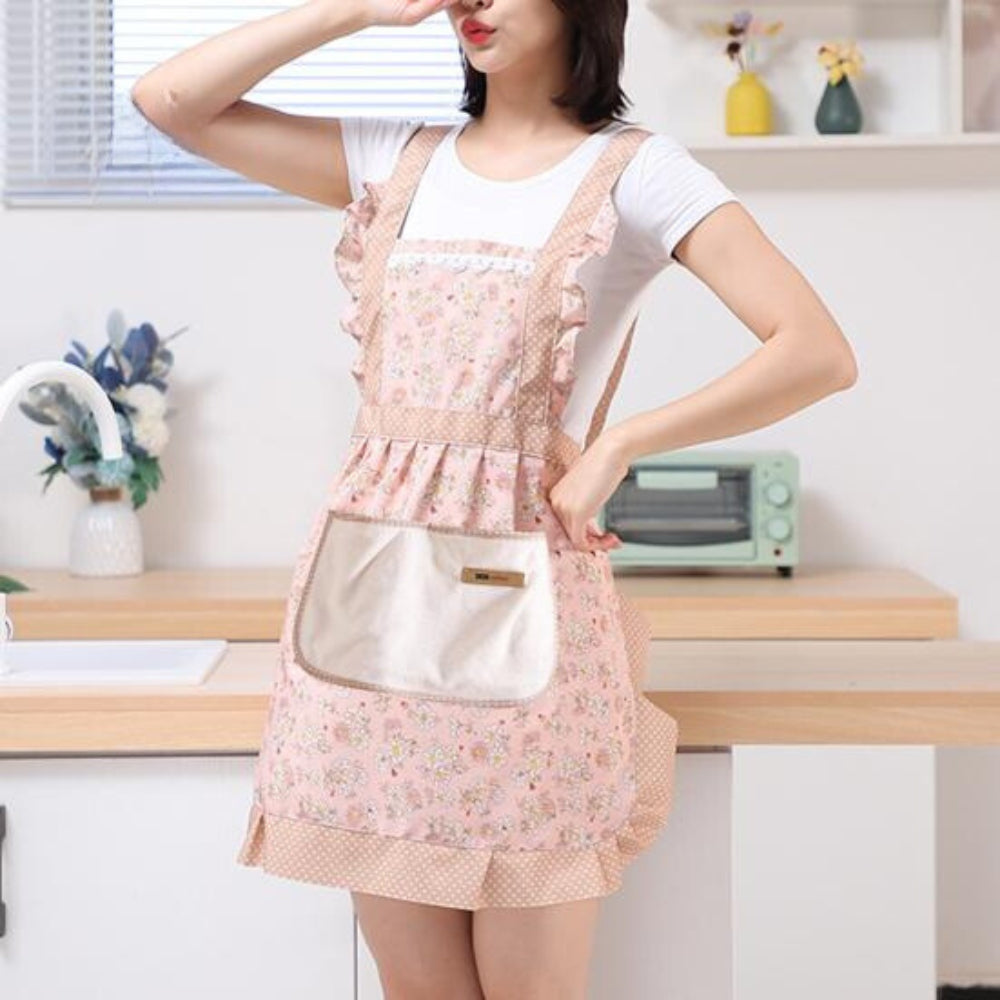 Sweet Flora Kitchen Apron - Durable, Waterproof, Adjustable Fit for Women 8