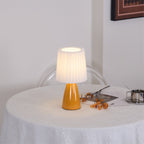 Table Lamp - Slim Ceramic Base & Fabric Shade for Bedside or Desk 2