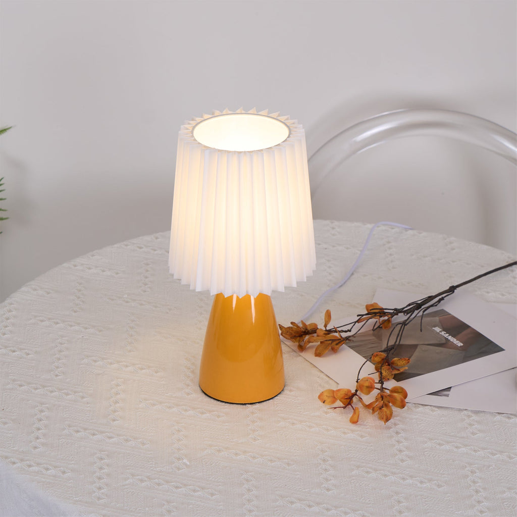 Table Lamp - Slim Ceramic Base & Fabric Shade for Bedside or Desk 6