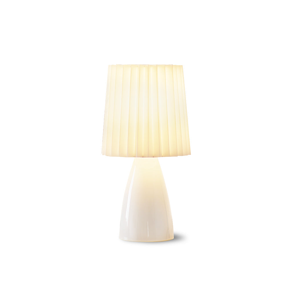 Table Lamp - Slim Ceramic Base & Fabric Shade for Bedside or Desk 8