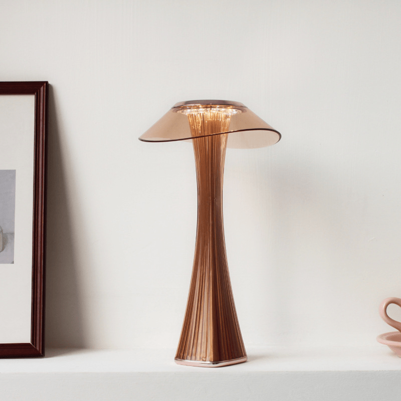 Table Lamp Acrylic or Resin Amber Touch Control Three Step Dimming Ambient Light 01