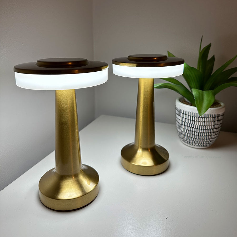 Table Lamp Cordless Rechargeable USB C LED Touch Control White 1