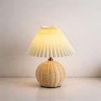Table Lamp Fabric Shade Metal or Wood Base Indoor Desk or Bedside Lamp 1