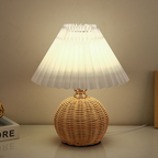 Table Lamp Fabric Shade Metal or Wood Base Indoor Desk or Bedside Lamp 2