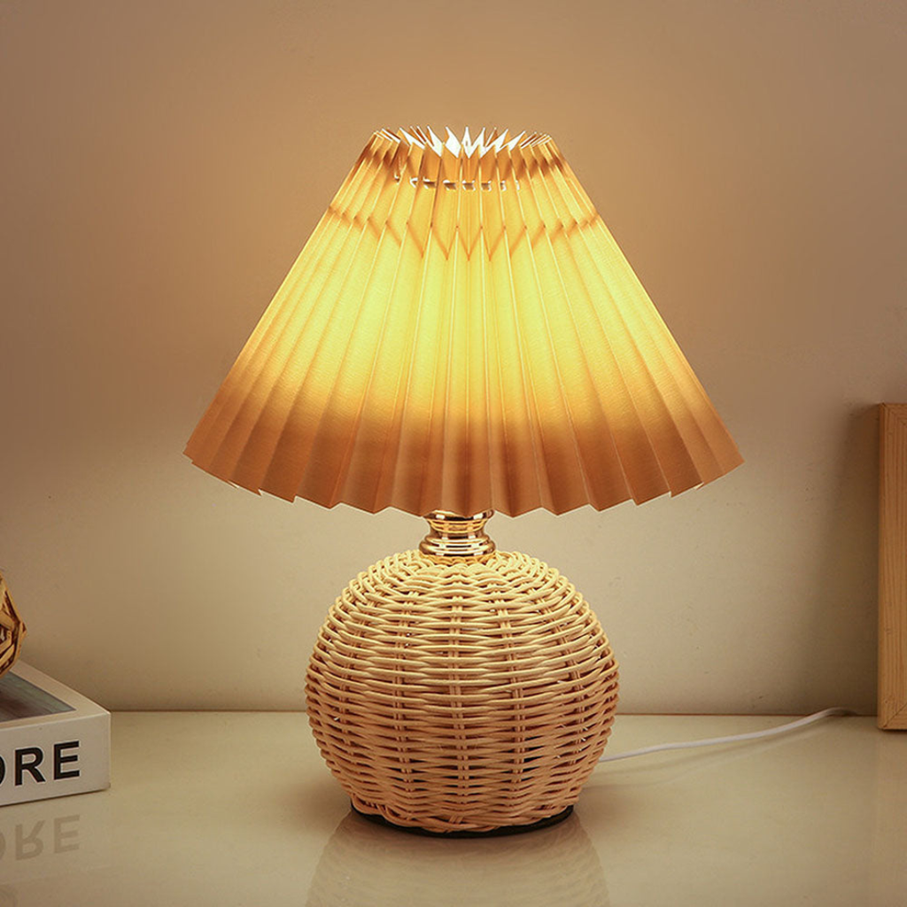 Table Lamp Fabric Shade Metal or Wood Base Indoor Desk or Bedside Lamp  7