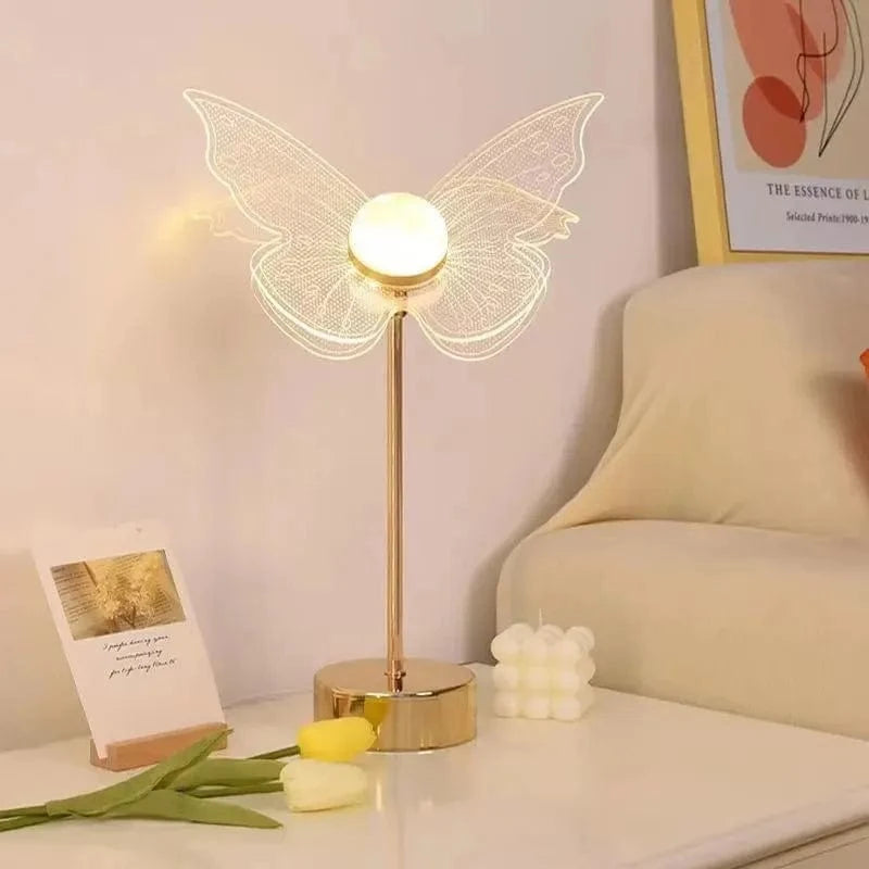 Table Lamp LED Butterfly Design Iron Acrylic 10W Push Button Indoor 1