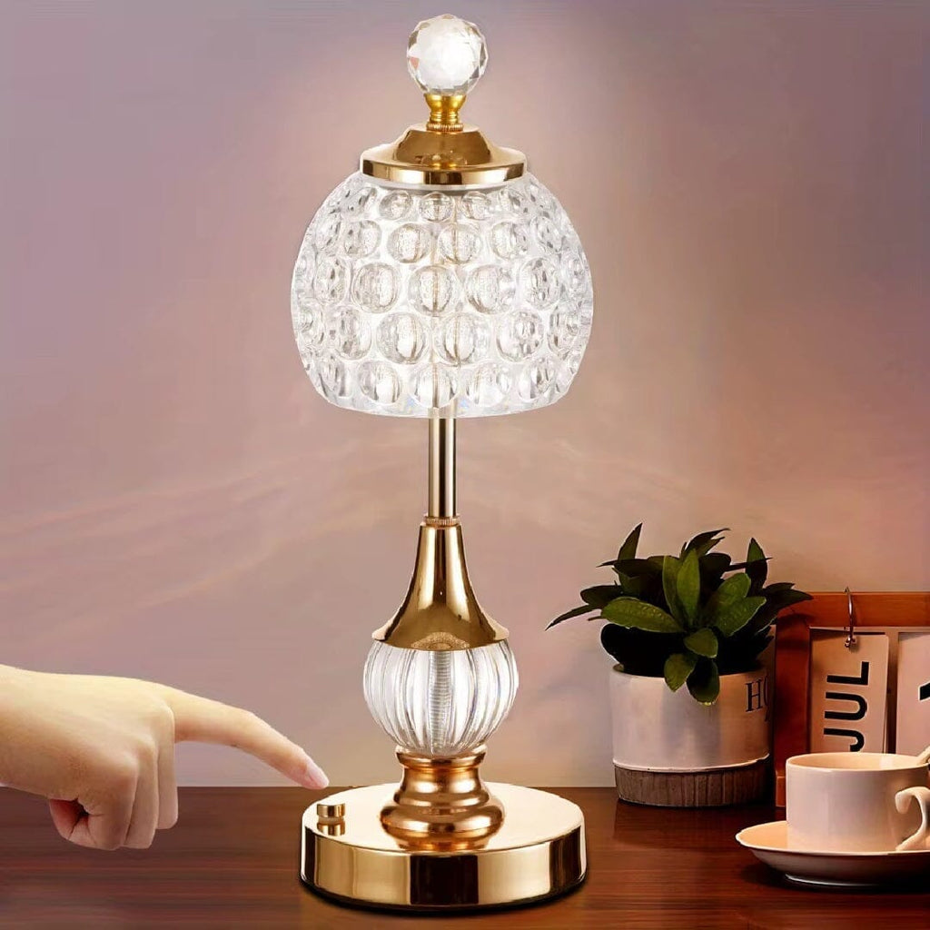 Table Lamp LED Rechargeable Crystal Effect Acrylic 3 Light Modes, Cordless LED Bedside 4