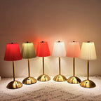 Table Lamp LED Touch Control Rechargeable Cordless 30 x 11 cm Metal Fabric Shade 3