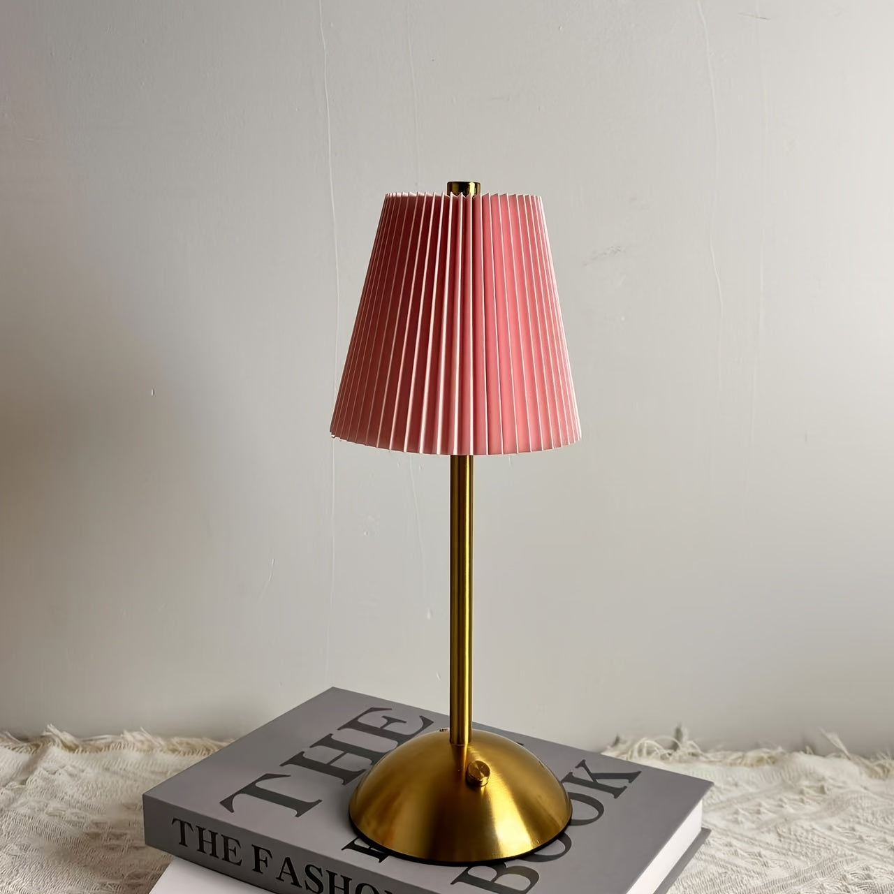 Table Lamp LED Touch Control Rechargeable Cordless 30 x 11 cm Metal Fabric Shade 5