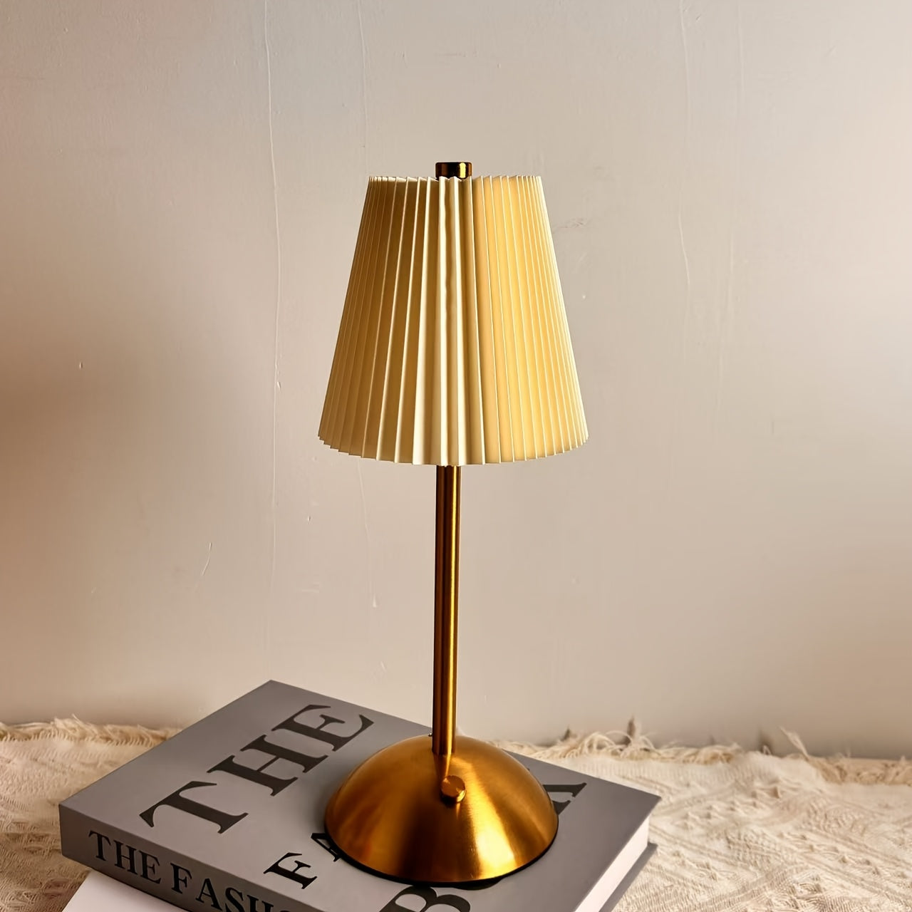Table Lamp LED Touch Control Rechargeable Cordless 30 x 11 cm Metal Fabric Shade 6