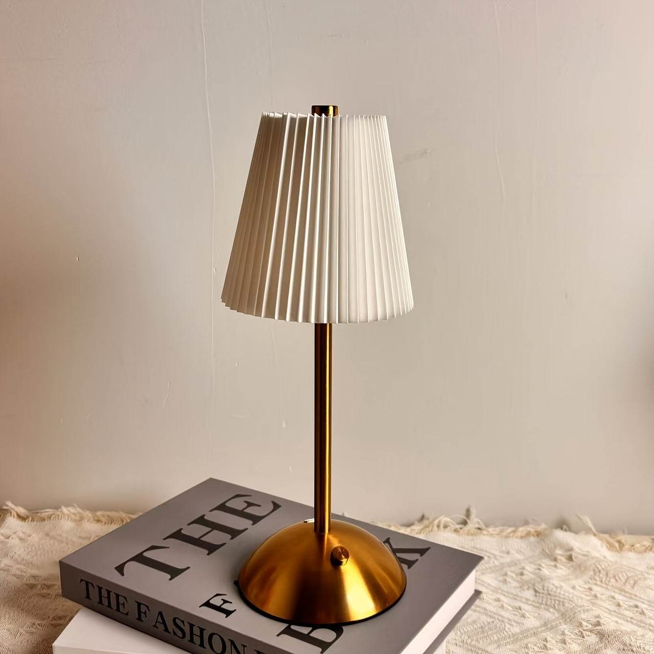 Table Lamp LED Touch Control Rechargeable Cordless 30 x 11 cm Metal Fabric Shade 8