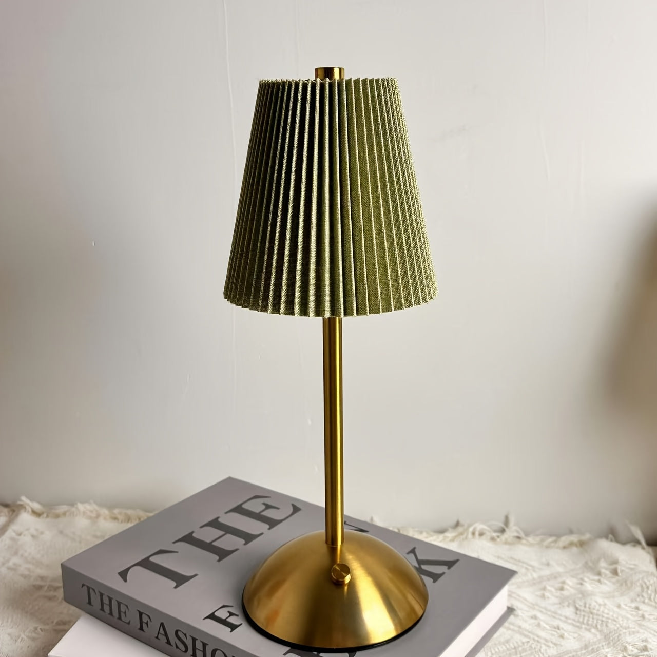 Table Lamp LED Touch Control Rechargeable Cordless 30 x 11 cm Metal Fabric Shade 9