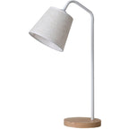 Table Lamp Linen Shade LED 3W 300 Lumens Metal Wood Base 14.5 cm x 46 cm 03
