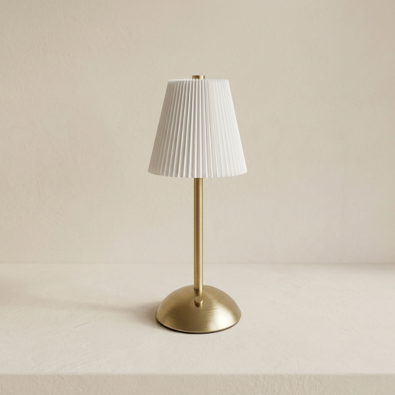 Table Lamp Rechargeable LED USB Powered Iron Fabric Shade 2W 200 Lumens Multiple Colors 00