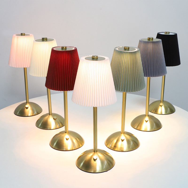 Table Lamp Rechargeable LED USB Powered Iron Fabric Shade 2W 200 Lumens Multiple Colors 02