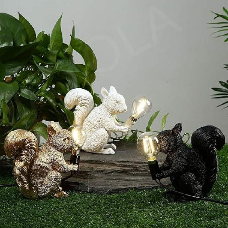 Table Lamp Resin Squirrel Design E14 Socket 14 cm Diameter LED Compatible  2