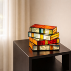 Table Lamp Stained Glass 7 x 5.5 x 3.14 in Books Design Indoor Lighting 1