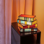 Table Lamp Stained Glass 7 x 5.5 x 3.14 in Books Design Indoor Lighting 2