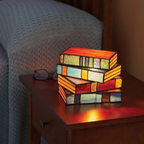 Table Lamp Stained Glass 7 x 5.5 x 3.14 in Books Design Indoor Lighting 6