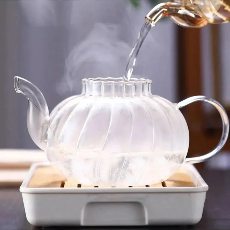Teapot Glass 1.2L Borosilicate Stainless Steel Infuser 2